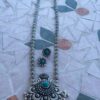 Veda Aqua German Silver Long Necklace set